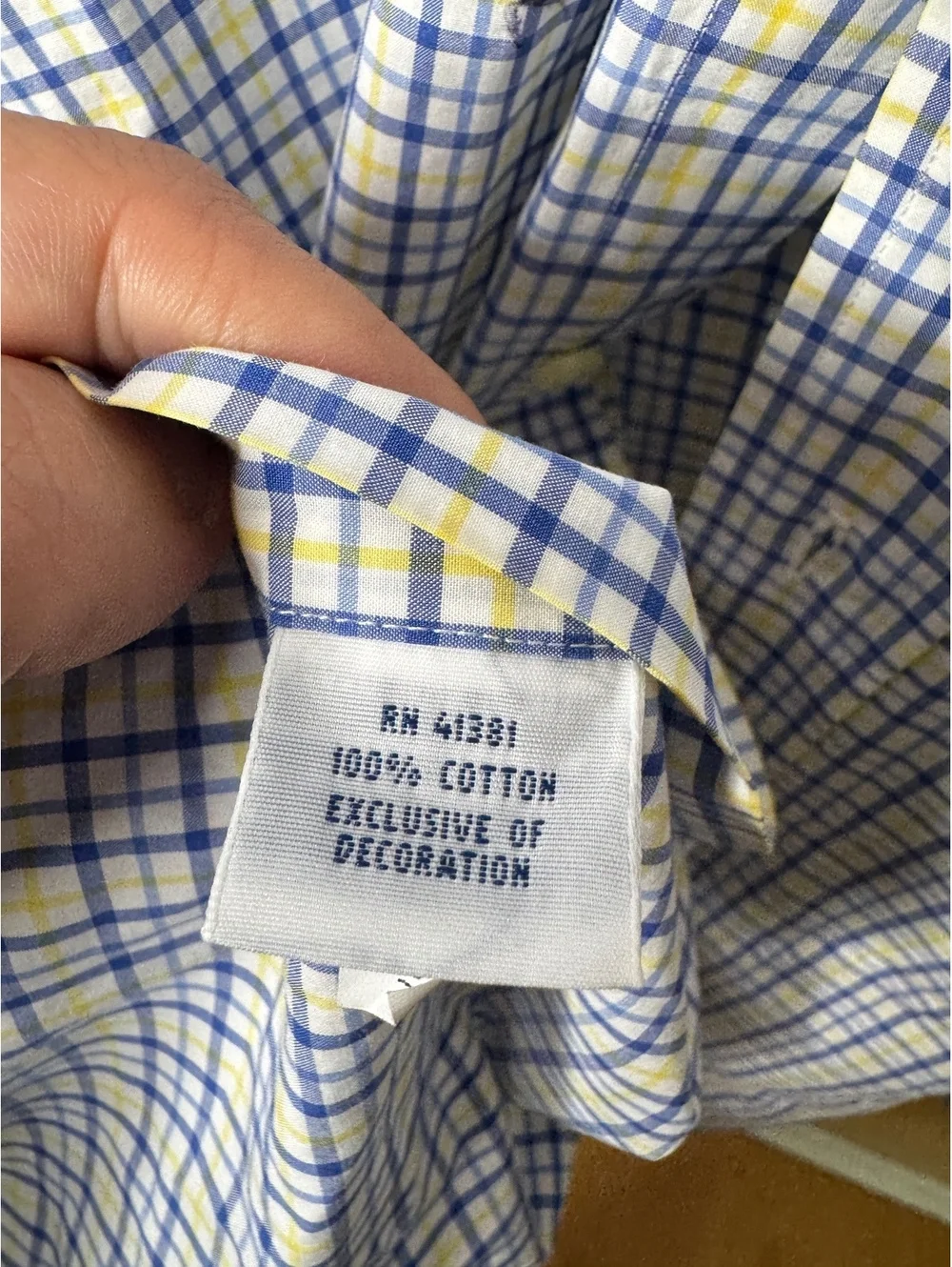 Polo Ralph Lauren Men’s 3XB Big Blue Yellow Plaid Cotton Long Sleeve Shirt